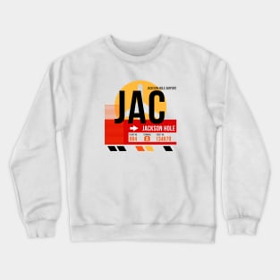 Jackson Hole (JAC) Airport // Sunset Baggage Tag Crewneck Sweatshirt